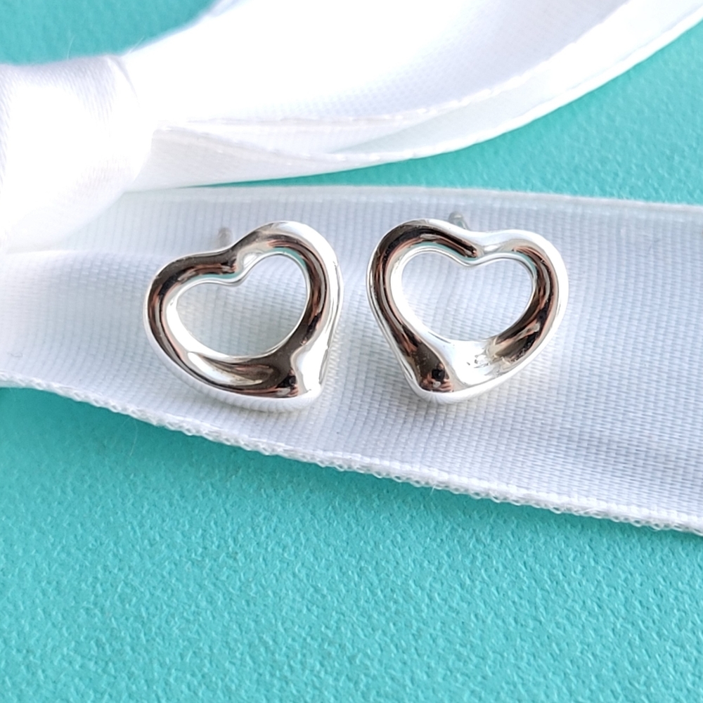 Peretti open heart stud earrings - Picture 2 of 7